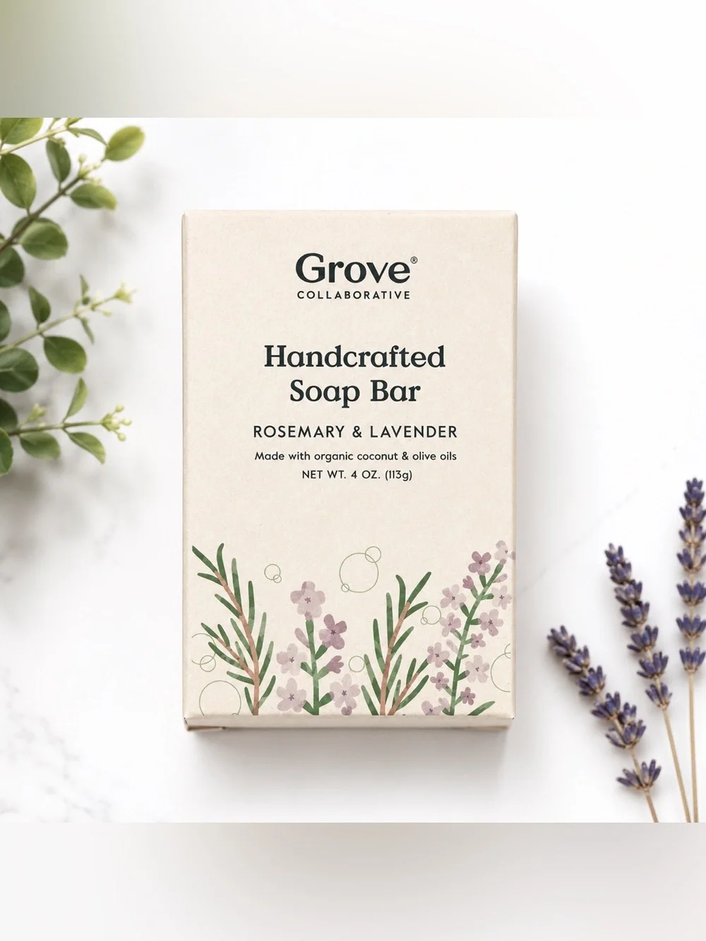Grove Collaborative Handcrafted Soap Bar - Rosemary & Lavender